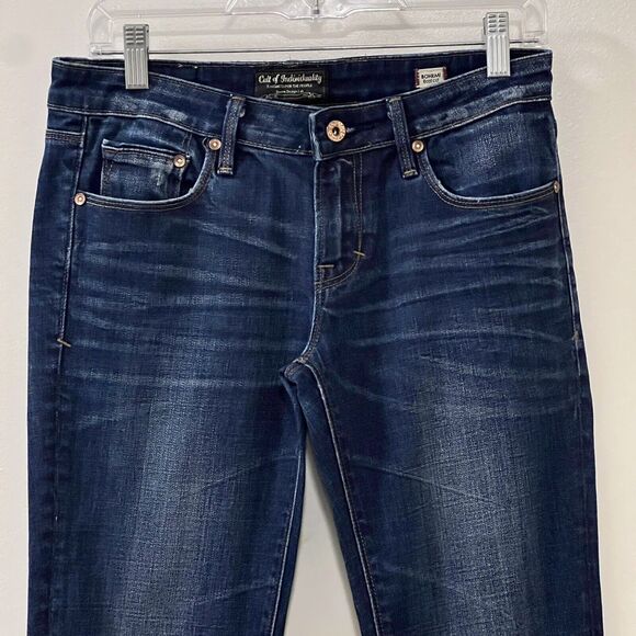 Cult of Individuality Womens Bohemi Boot Cut Distressd Denim Jeans Lo Rise Sz 27 - Picture 3 of 12